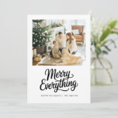 Gelukkig Alles Modern Minimalistisch Familie Foto Feestdagenkaart (Staand voorkant)