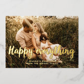 Gelukkig alles Moderne foto Folie Feestdagenkaart (Voorkant)