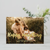 Gelukkig alles Moderne foto Folie Feestdagenkaart (Staand Voorkant)