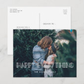 Gelukkig alles Retro art deco foto Feestdagenkaart (Voorkant / Achterkant)