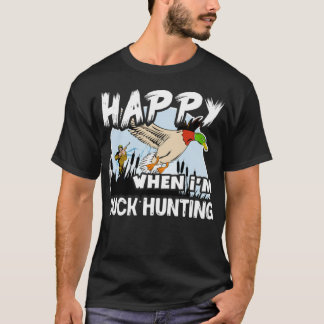Gelukkig als Duck Hunting Animal Buldog T-shirt