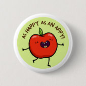 Gelukkig als een appy fruit Button pin (Voorkant)