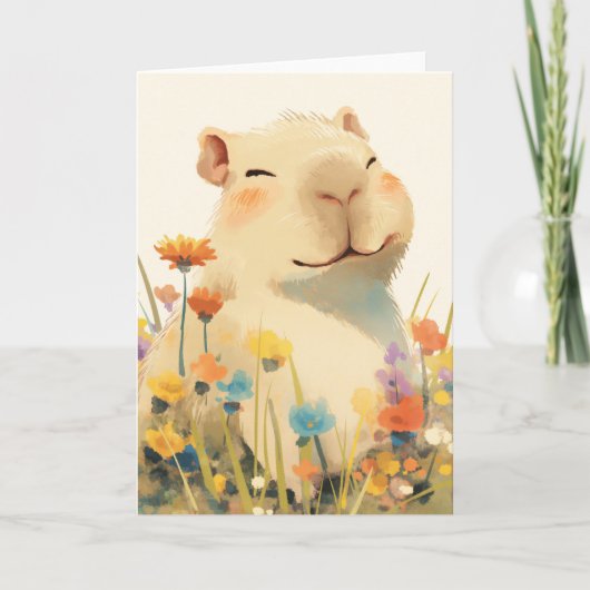Gelukkig als een capibara kaart (Voorkant)