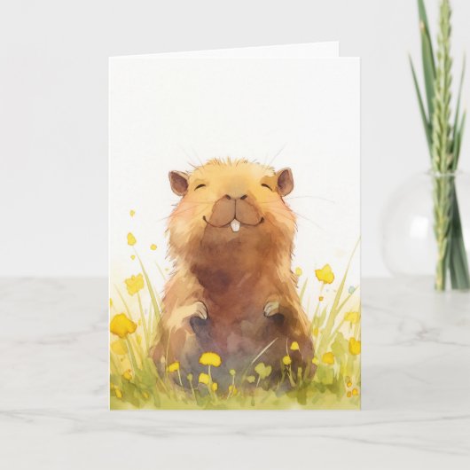 Gelukkig als een capibara kan zijn kaart (Voorkant)