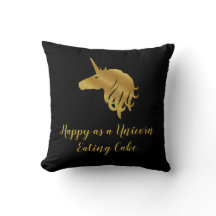 Gelukkig als een eenzame Eating Cake Pillow in Bla
