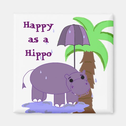 Gelukkig als een Hippo Magneet (Voorkant)