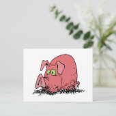 Gelukkig als een varken in de modder briefkaart (Staand voorkant)