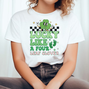 Gelukkig als een vier klaverblad Zwangerschap Aank T-shirt