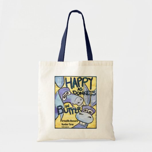 Gelukkig als ezels boodschappentas tote bag (Voorkant)
