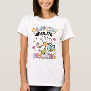 Gelukkig als ik een bloemleesboek lees t-shirt