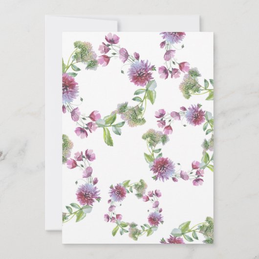 Gelukkig altijd daarna Aquarel Wilde Bloem Recepti Kaart (Achterkant)