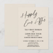 Gelukkig altijd daarna Crème Elegant Huwelijksfees Kaart (Voorkant / Achterkant)
