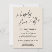 Gelukkig altijd daarna Crème Elegant Huwelijksfees Kaart (Voorkant)