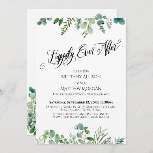 Gelukkig altijd daarna Eucalyptus GroenRecep  Kaart (Voorkant / Achterkant)