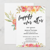 Gelukkig altijd daarna Helder bloemig huwelijksfee Kaart (Voorkant / Achterkant)
