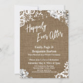 Gelukkig altijd daarna Jute Kant Bloem Verlichting Kaart (Voorkant)