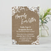 Gelukkig altijd daarna Jute Kant Bloem Verlichting Kaart (Staand voorkant)