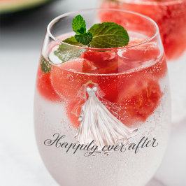 Gelukkig altijd daarna Landelijke landelijke trouw Wijnglas Zonder Voet