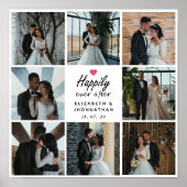 Gelukkig altijd daarna Moderne trouwfoto-collage Poster (Voorkant)