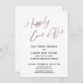 Gelukkig altijd daarna Roze goud Elegant Huwelijks Kaart (Voorkant / Achterkant)