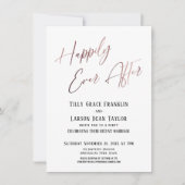 Gelukkig altijd daarna Roze goud Elegant Huwelijks Kaart (Voorkant)