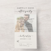 Gelukkig altijd foto roomijs bruiloftsreceptie all in one uitnodiging (Binnen)