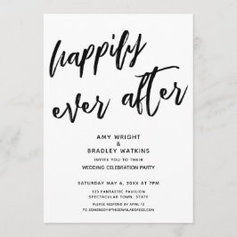 Gelukkig altijd Handgeschreven Huwelijksreceptie Kaart