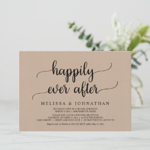 Gelukkig altijd na bruiloft Elopement Feest Uitnod Kaart