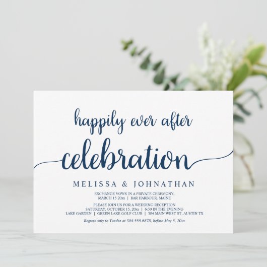 Gelukkig Altijd Na Bruiloft Vluchtige Viering I Kaart (Staand voorkant)