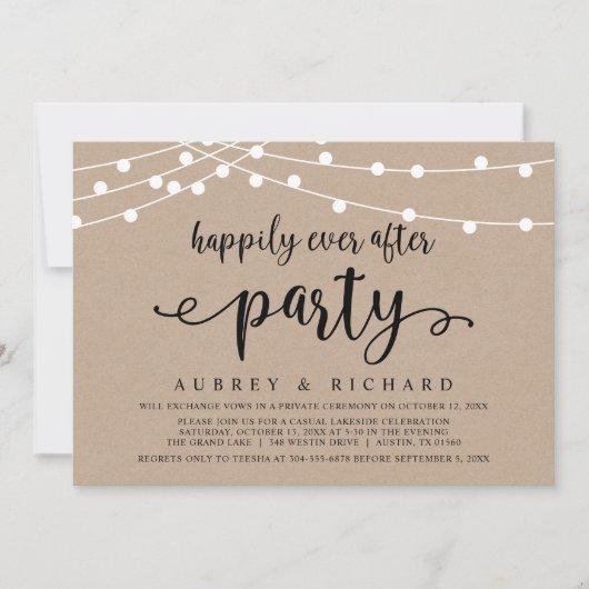 Gelukkig altijd na de bruiloft Elopement Casual Fe Kaart (Voorkant)