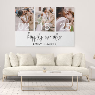 Gelukkig altijd na de bruiloft Minimalistisch Eenv Canvas Afdruk