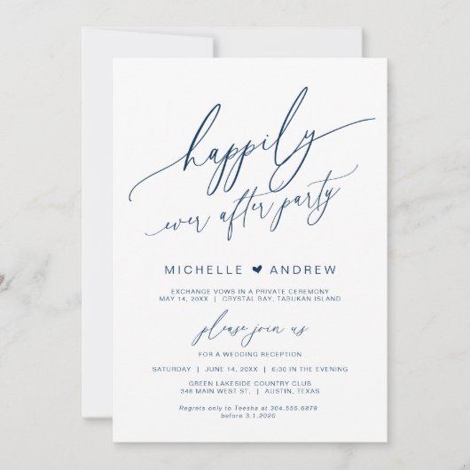 Gelukkig altijd na een feestje, marine, weddenscha kaart (Voorkant)