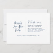 Gelukkig altijd na een feestje, marineblauw, opkom kaart (Voorkant)