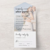 Gelukkig altijd na feest foto bruiloft all in one uitnodiging (Binnen)