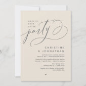 Gelukkig altijd na-feest, modern huwelijksdiner kaart (Voorkant)