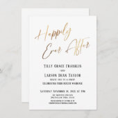 Gelukkig altijd na goud Elegant huwelijksfeest Kaart (Voorkant / Achterkant)