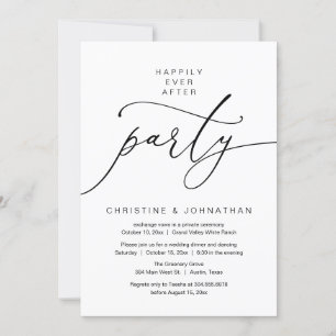 Gelukkig altijd na het feest, elopement diner dans kaart