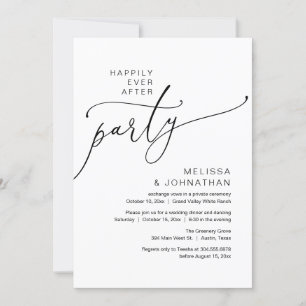 Gelukkig altijd na het feest, elopement diner dans kaart