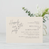 Gelukkig altijd na het feest, modern huwelijksdine kaart (Staand voorkant)