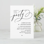 Gelukkig altijd na het feest, modern huwelijksdine kaart (Staand voorkant)