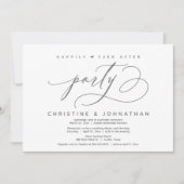 Gelukkig altijd na het feest, modern huwelijksdine kaart (Voorkant)