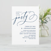 Gelukkig altijd na het feest, modern huwelijksdine kaart (Staand voorkant)