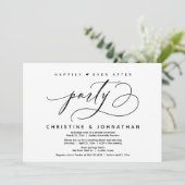 Gelukkig altijd na het feest, modern huwelijksdine kaart (Staand voorkant)