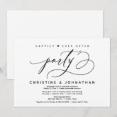 Gelukkig altijd na het feest, modern huwelijksdine kaart (Voorkant / Achterkant)