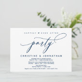 Gelukkig altijd na het feest, modern huwelijksdine kaart (Staand voorkant)