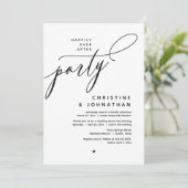 Gelukkig altijd na het feest, modern huwelijksdine kaart (Staand voorkant)