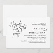 Gelukkig altijd na het feest, modern huwelijksdine kaart (Voorkant / Achterkant)