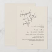 Gelukkig altijd na het feest, modern huwelijksdine kaart (Voorkant / Achterkant)