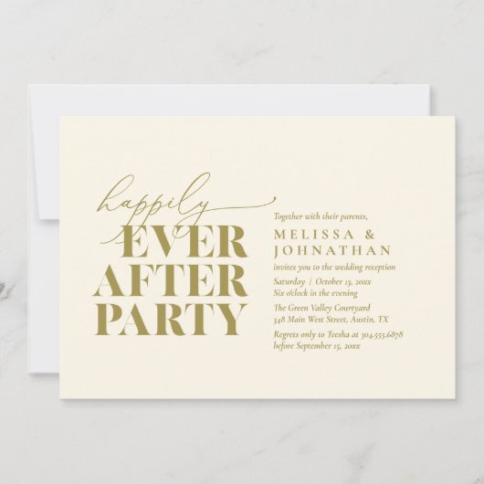 Gelukkig altijd na het feest, moderne bruiloft rec kaart (Voorkant)