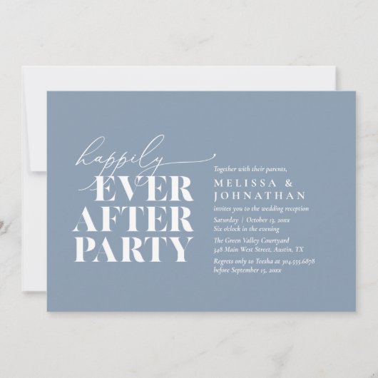Gelukkig altijd na het feest, moderne bruiloft rec kaart (Voorkant)